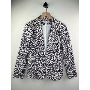 NWOT Rachel Zoe Leopard Print Linen Blazer - Gray/Purple, White - Spring Summer